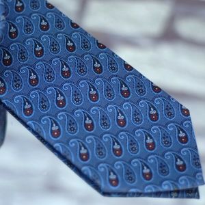 Ermenegildo Zegna Men's Tie Sapphire Blue Paisley